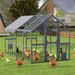 Outdoor Chicken Coop Enclosures 110" Large Kitten Playpen ,Upgrade Waterproof Cover-GREY_voghion.com