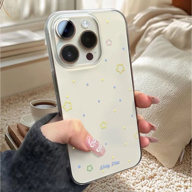 ins Simple Little Star 15 Pro Max Phone Case 14 Compatible With 13 16 Soft 7 8P High Transparency_voghion.com