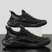 2024 Sommer neuer Stil fliegendes gewebtes Mesh atmungsaktive Herrenschuhe Laufsport Freizeit Mesh-Schuhe dünn gestrickte schwarze trendige Schuhe_voghion.com