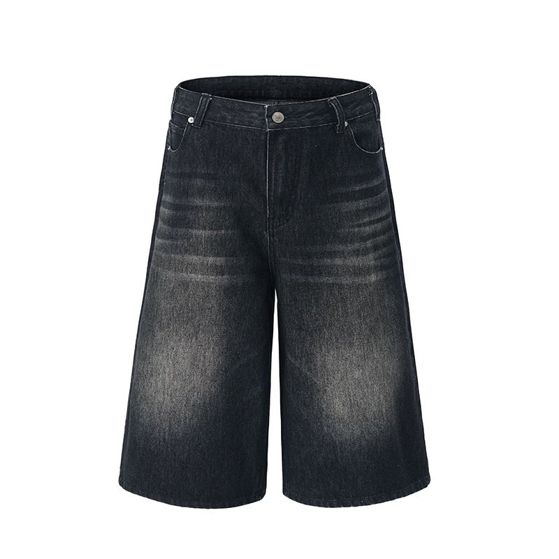 Men's Clothing Summer New Four Color Loose American Baggy Jeans Seven Point Jeans Men's Straight Wide Leg Versatile_voghion.com