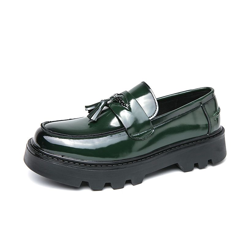 Liusu Lefu für 2025 Frühling Herbst Neue dicke Sohle Britische Herren Business und Freizeit Hohe Matcake Lederschuhe_voghion.com