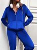 2025 New Women'S Solid Color Sportswear 2pcs Zipper Hooded Sweatshirt Pockets, Hat With Drawstring, Threaded Fabric At_voghion.com