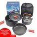 Set di pentole da campeggio portatili in alluminio ossidato duro per 2-3 persone con teiera_voghion.com