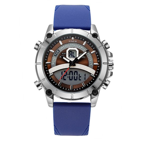 Digitale Analog-Quarzuhr für Herren mit Multifunktionsfunktionen – Stilvolles Silikonband, Datums- und Wochenanzeige, lässiges Sportdesign_voghion.com