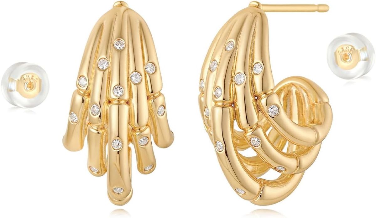 Orecchini a cerchio da donna in oro 14 carati, piccoli, semplici, fatti a mano, ipoallergenici, gioielli per tutti i giorni._voghion.com