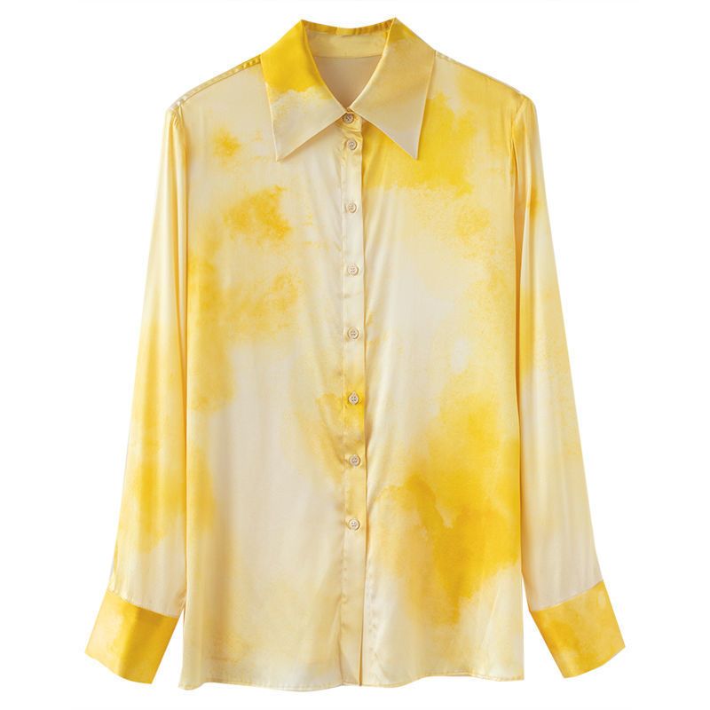 Camicia da donna stampata in finta seta da donna_voghion.com
