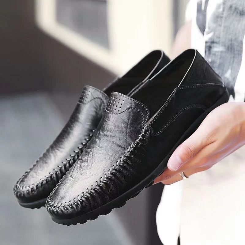 Mocassins pour hommes, chaussures de conduite respirantes, plates, décontractées, en cuir_voghion.com