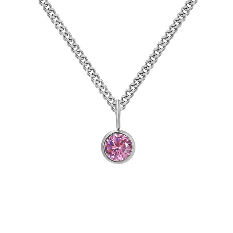 Nuova collana semplice in acciaio inossidabile EManco con ciondolo con pietra portafortuna in diamante, gioiello in acciaio al titanio_voghion.com