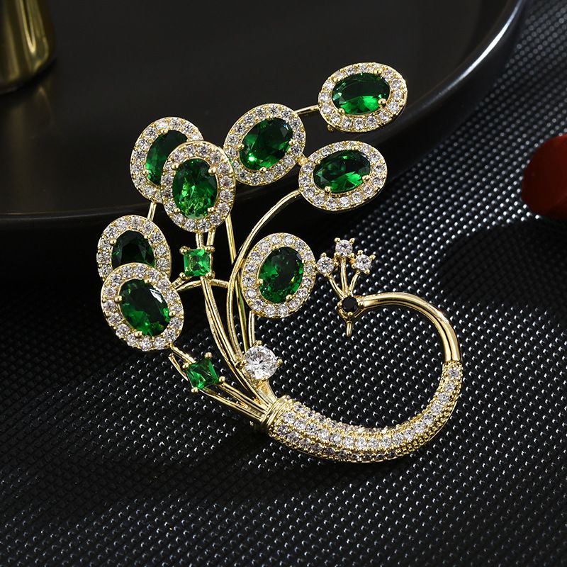 Jade-isoäiti Hienostunut Huippuluokan Peacock-rintaneula, Naisellinen niche-malli, Kevyt Ylellinen ja Monipuolinen Puku, Pinni, Haalistumaton Rintojen Koriste_voghion.com