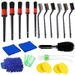 Conjunto de 20 pincéis para detalhamento automotivo com aplicador de cera, limpador de saída de ar e luvas de lavagem – Kit de limpeza multiuso (luvas de lavagem azuis)_voghion.com
