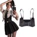 Schwarze Weste im Punk-Stil mit Hosenträgern verziertes Anzughemd Lolita JK elastische Hosenträger in der Taille_voghion.com
