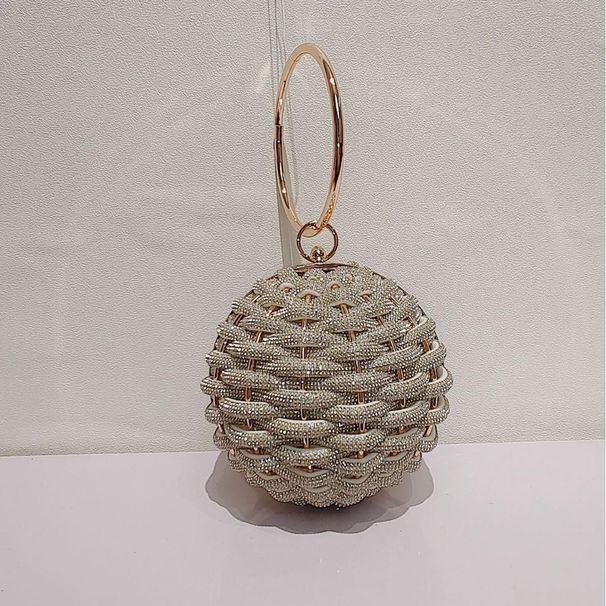Gewebte Design-Rhinestone-Kugelförmige Abend-Clutch-Taschen Damen-Boutique-Runddiamant-Geldbörsen en Handtaschen für_voghion.com