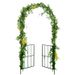Garden Arch Arbor Trellis with Gate Patio Plant Stand Archway_voghion.com