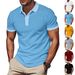 Men's Clothing Lapel Solid Color Short Sleeved Polo Shirt_voghion.com