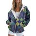 Frühling und Herbst, neues buntes kariertes Reißverschluss-Kapuzenpullover-Sweatshirt für Frauen mit 3D-Digital-Casual-Print_voghion.com