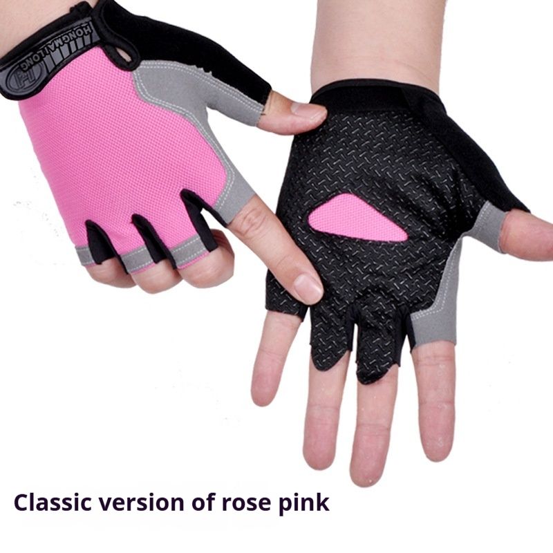 Deportes para hombres y mujeres, ciclismo, fitness, transpirable, amortiguador, antideslizante, exterior, dedos abiertos, senderismo, medio corte_voghion.com