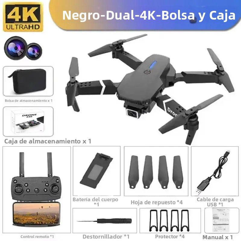 Drone RC pieghevole E88 Pro con doppia telecamera HD 4K e 1080P grandangolare WIFI FPV Quadricottero mantiene l'altitudine per riprese aeree_voghion.com