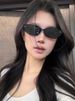 LazyZoom European And American Personalized Metal Frame Cats' Eye Female Fancy Modern Small Brown Mirror 2025 New Sunglasses_voghion.com