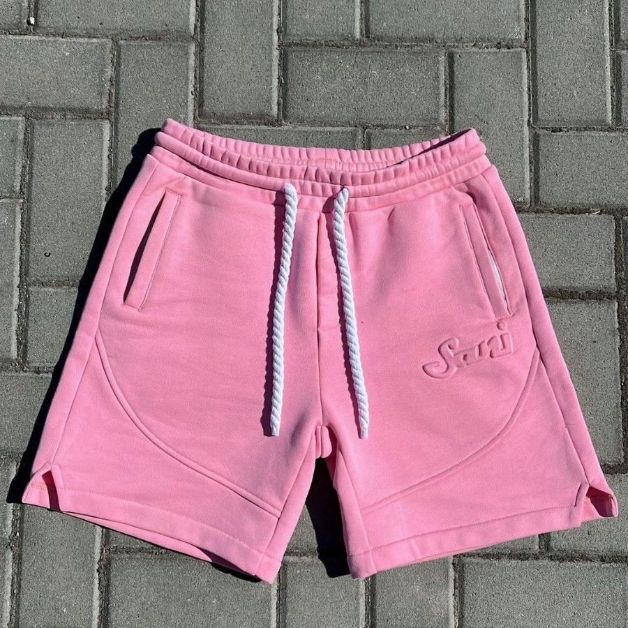 Pantalones cortos deportivos SANI para hombre, con bordado de lunares y cordón ajustable. Diseño versátil de pierna ancha._voghion.com