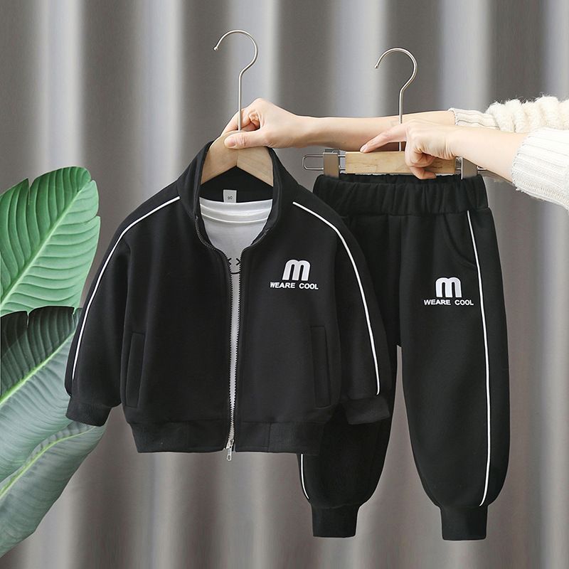 Mother & Kids Boys' Sports Suits Spring And Autumn 2024 New Children's Casual Wear Baby Autumn Boy Sweatshirt Two Piece Suit Trendy_voghion.com