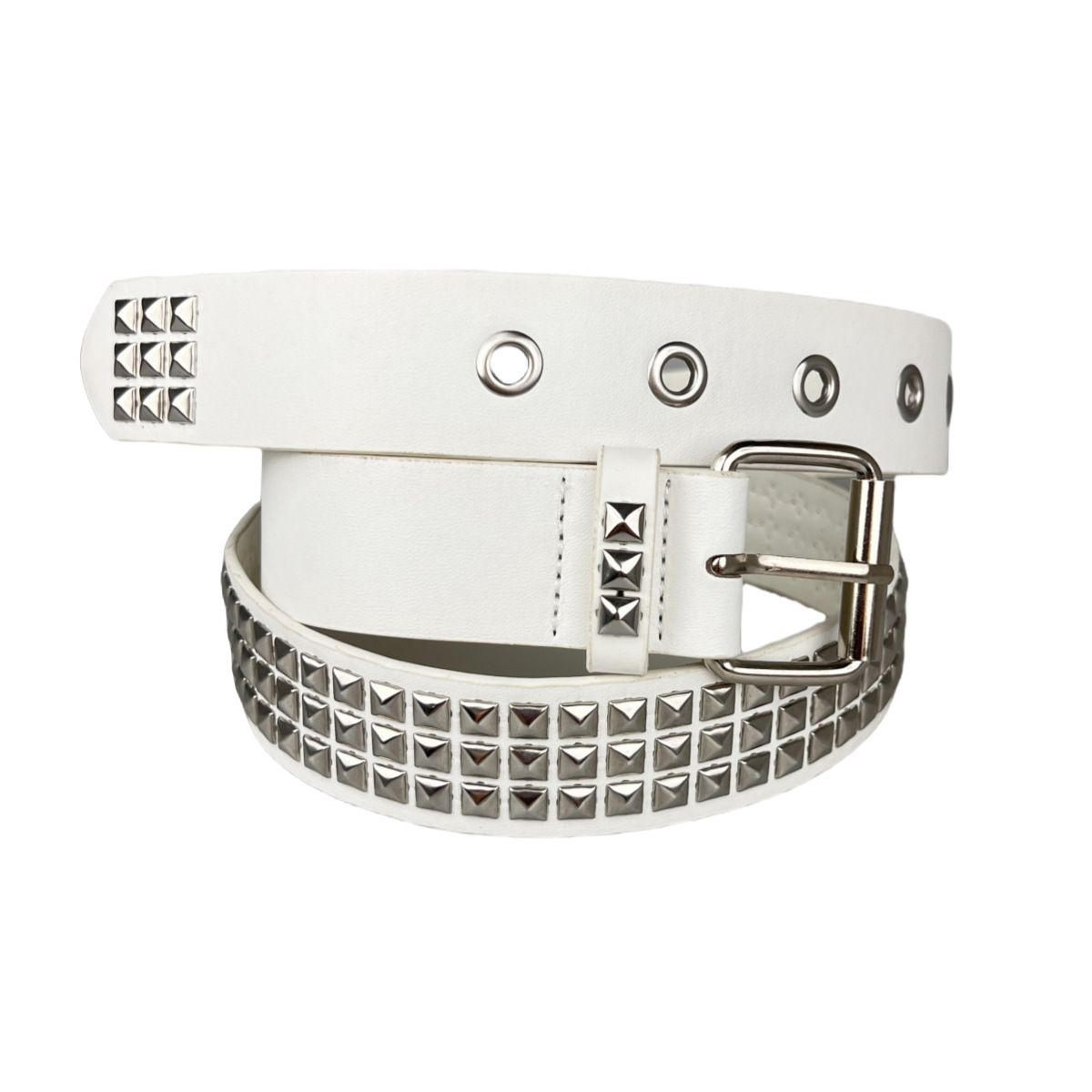 Cintura da donna in stile punk con perline quadrate, rivetti e piramidi intarsiate, cintura decorativa con occhielli per donna_voghion.com