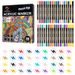 24-Color Dual-Tip Acrylic Markers Set, Soft & Round Tip Dotting Pens For Kids Art, Drawing, Doodling, Painting_voghion.com