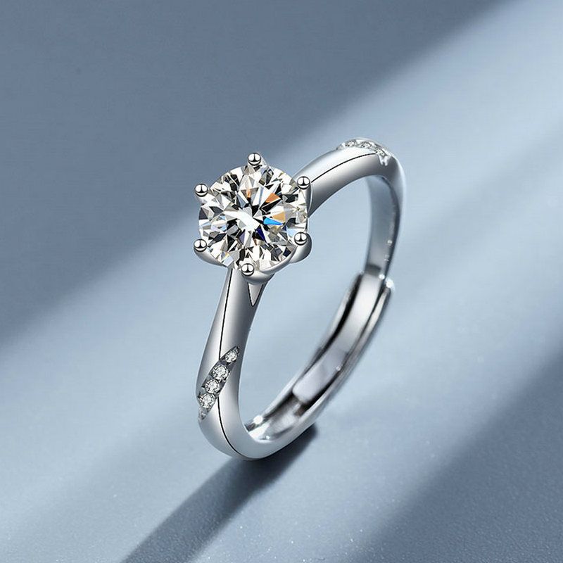 Anello da donna con diamante simulato multi carati Mosang Stone Spiritual, certificato di apertura classico_voghion.com