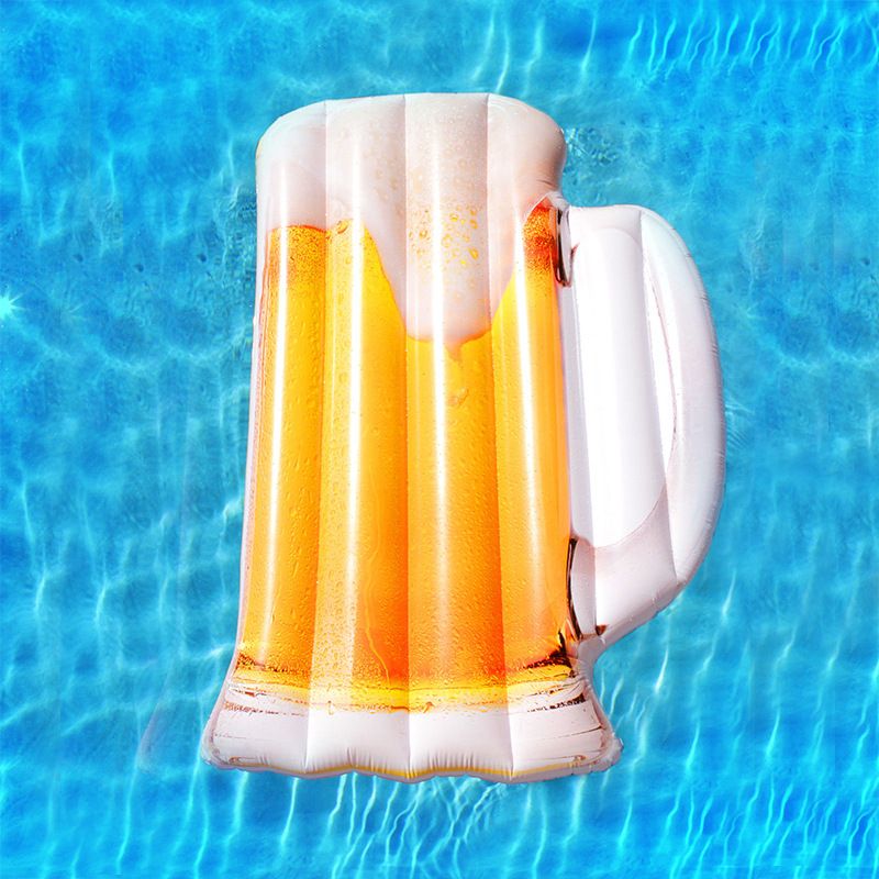 Beer Mug Pool Float - Inflatable Lounge Chair For Adults (120cm Heavy-Duty PVC Summer Party Essential Non-Slip Design)​​_voghion.com