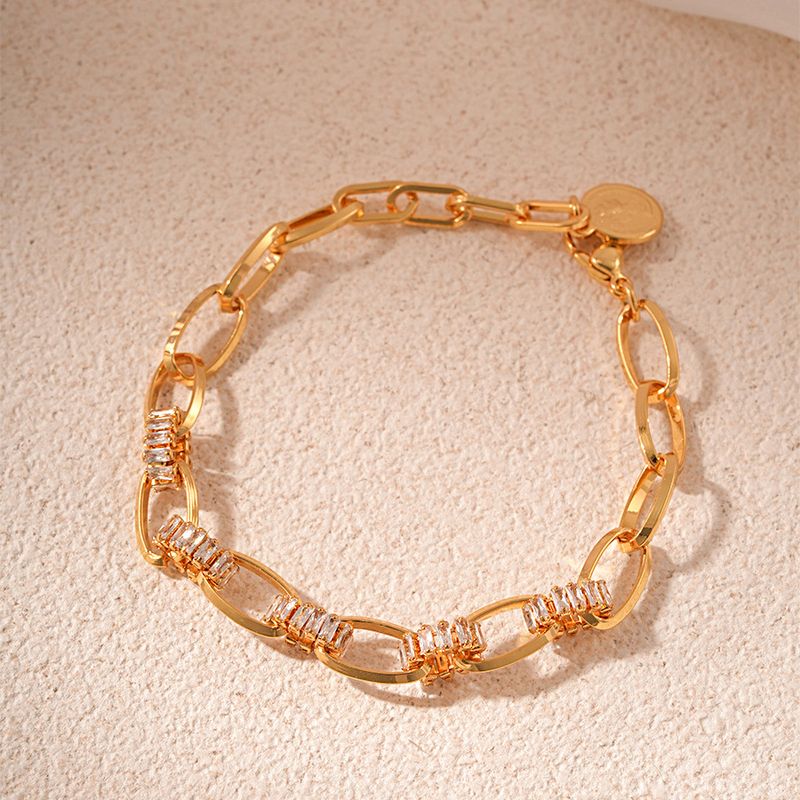 Women's Jewelry Zircon Geometric Chain Bracelet Simple Fashion Versatile Bracelet Light Luxury High End Hand Jewelry_voghion.com