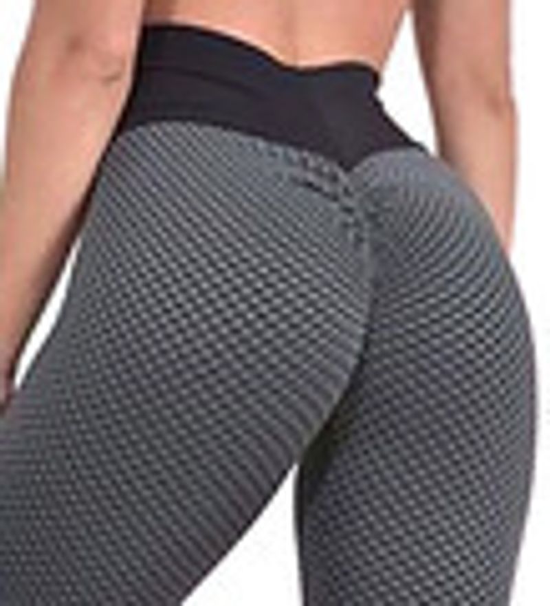 Women's honeybee peach hip pants dress jacquard slim Yoga sports pants high-waisted hip lift leggings_voghion.com