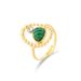 Anello verde pavone Anello da donna incolore con apertura regolabile in pietra naturale e smeraldo_voghion.com