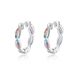 Orecchini con zirconi intrecciati e design arcobaleno per donna in argento S925 completamente intarsiati con orecchini in zirconi colorati luminosi, luce di lusso_voghion.com