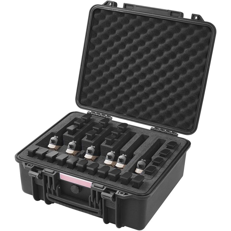 VEVOR Hard Pistol Cases With Pre-cut PU Foam, Waterproof & Dustproof Hard Gun Case For 1 Pistol, 19.3×17.1×8.3 In Lockable Pistol Case, Black_voghion.com