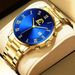 Fashion Mens Gold Watches Luxury Minimalist Quartz Wrist Watch Men Business Casual Calendar Watch Reloj Hombre_voghion.com