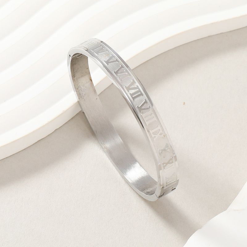 Bracciale semplice in acciaio inossidabile 304 tinta unita in massa_voghion.com