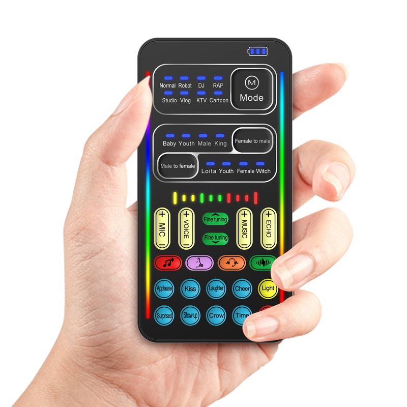 I9 Changer 8 Different Changes Portable Voice Amplifiers Mini Sound Card For Game Anchor Recording PC Computer_voghion.com