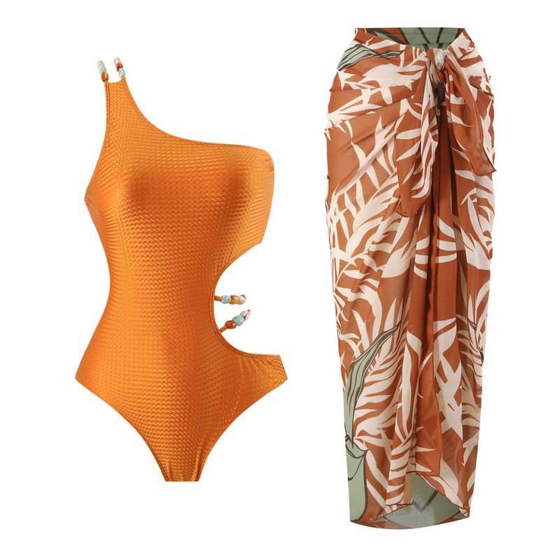 Elegante costume intero con gonna in chiffon – Design retrò sgambato per spiaggia e sorgenti termali_voghion.com