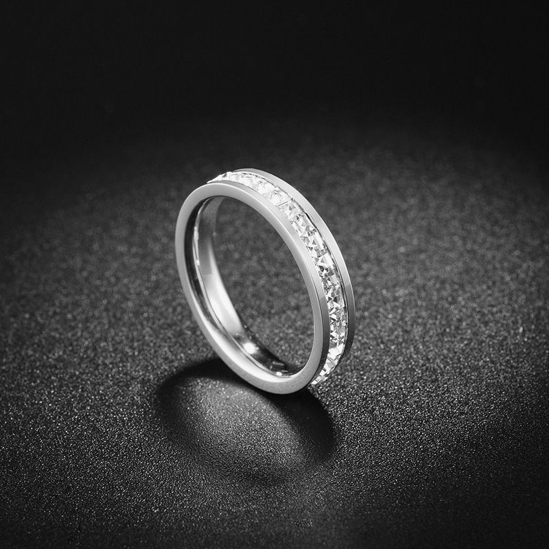 Women's Rings Personality Single And Double Row Diamond Ring Female Titanium Steel Full Diamond Fashion Ring Niche Non Fading Starry Sky Jewelry_voghion.com