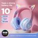 Nuovo auricolare Bluetooth da testa BT035C pieghevole con cambio graduale di colore e auricolare per giochi con orecchie di gatto_voghion.com