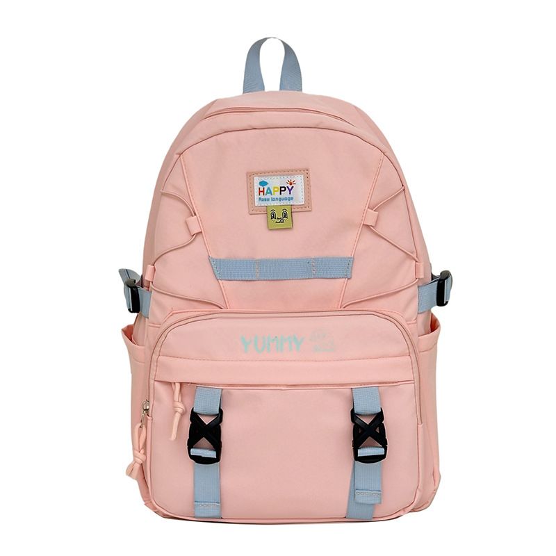GUIYU Large Capacity Backpack For Women & Men - Lightweight Nylon School Bag With Breathable Design, Multiple Pockets, Trendy Letter Print,_voghion.com