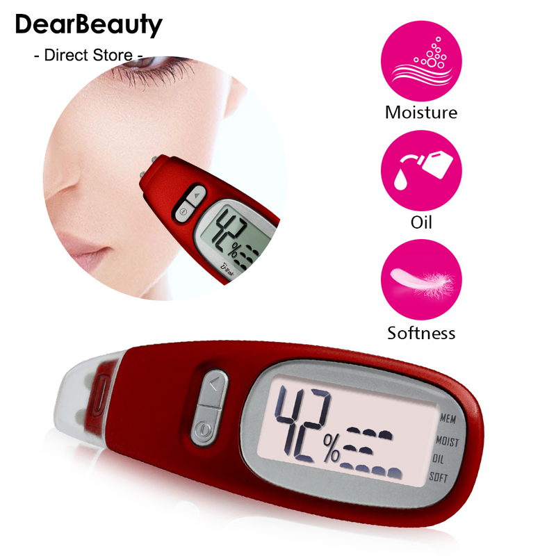 Detector LCD Precise Digital ādas eļļas mitruma testeris sejas ādas kopšanai ar biotehnoloģijas sensoru Lady B_voghion.com