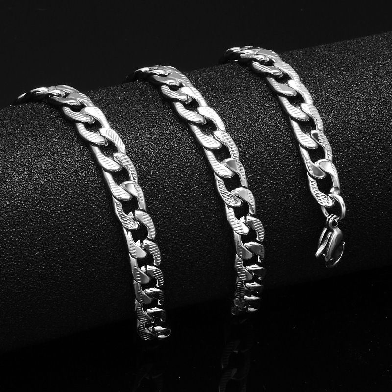 Collana da uomo in acciaio al titanio con catena cubana Figaro in oro inossidabile NK Emed_voghion.com