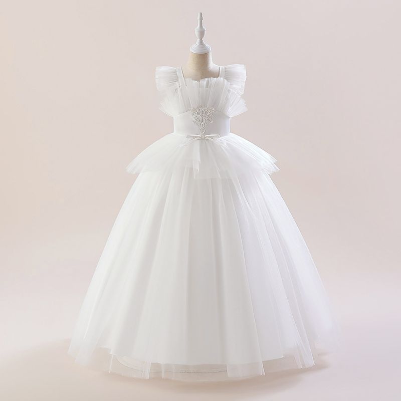 Mother & Kids Children's dress, girl's princess dress, fluffy yarn, grand piano performance dress, little girl host, flower girl wedding dress_voghion.com