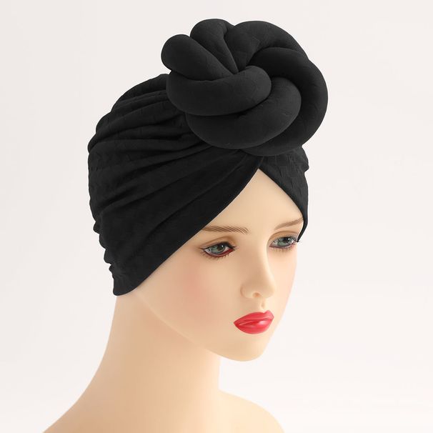 Muslim solid color ethnic Baotou hat three-dimensional twist ball turban hat Indian hat_voghion.com
