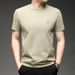 Maglietta da uomo in cotone di bambù, a maniche corte, casual, con scollo rotondo, estiva, traspirante_voghion.com