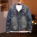 Guangzhou Xintang jaqueta jeans masculina outono e inverno tendência moda nova lapela solta casual versátil jaqueta_voghion.com