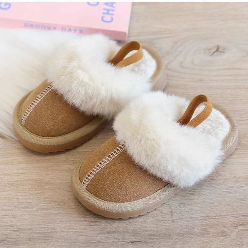 2024 Winter Nieuwe Koreaanse kinderschoenen editie Modieus pluche voor meisjes die casual babykatoenen pantoffels dragen_voghion.com