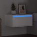 Wand-Nachttisch mit LED-Leuchten Weiß_voghion.com