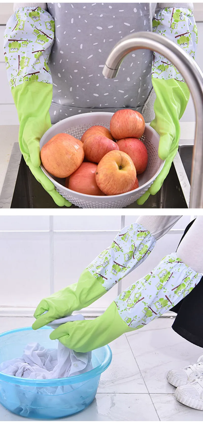Household Gloves Kitchen Washing Dishes Cleaning Household Rubber Latex PVC Gloves_voghion.com
