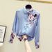 Women's Clothing silk ink printed shirt, high end, fashionable and stylish chiffon long sleeved top, early autumn design_voghion.com